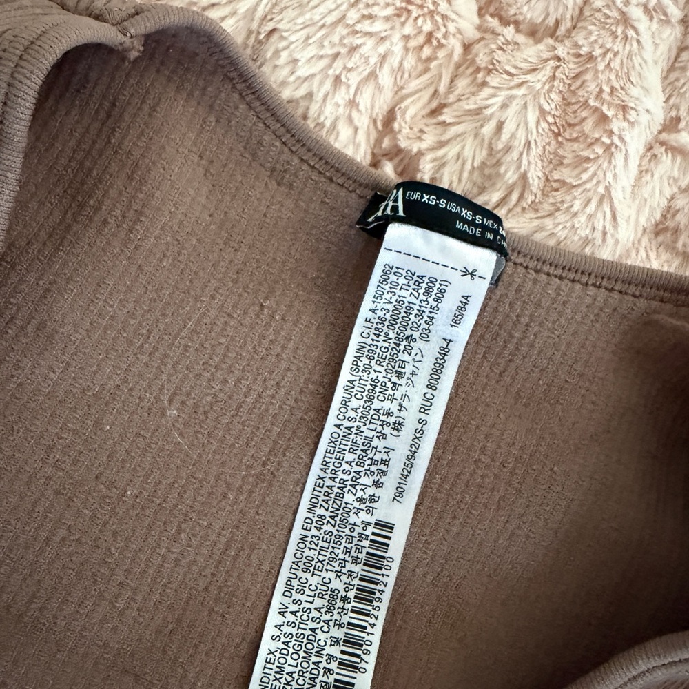 Zara Brown Ribbed Two-Piece Set XS - Picture 3 of 4